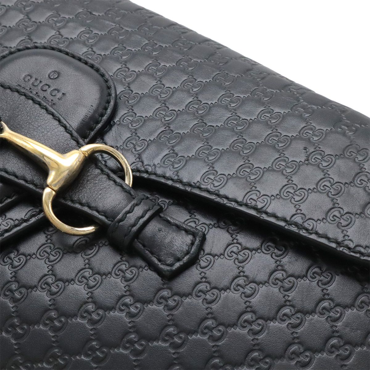 Gucci Micro Guccissima Emily Horsebit Chain Shoulder Bag Tassel Leather Black — view 4