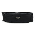 Prada Triangle Logo Belt Bag Waist Pouch Hip Nylon Black Silver