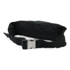Prada Triangle Logo Belt Bag Waist Pouch Hip Nylon Black Silver — view 2