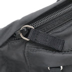 Prada Triangle Logo Belt Bag Waist Pouch Hip Nylon Black Silver — view 4