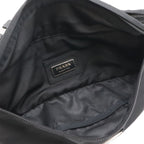 Prada Triangle Logo Belt Bag Waist Pouch Hip Nylon Black Silver — view 6