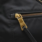Prada Tote 2-Way Shoulder Bag Crossbody Nylon Leather Nero Black Gold — view 4