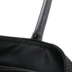 Prada Tote 2-Way Shoulder Bag Crossbody Nylon Leather Nero Black Gold — view 5