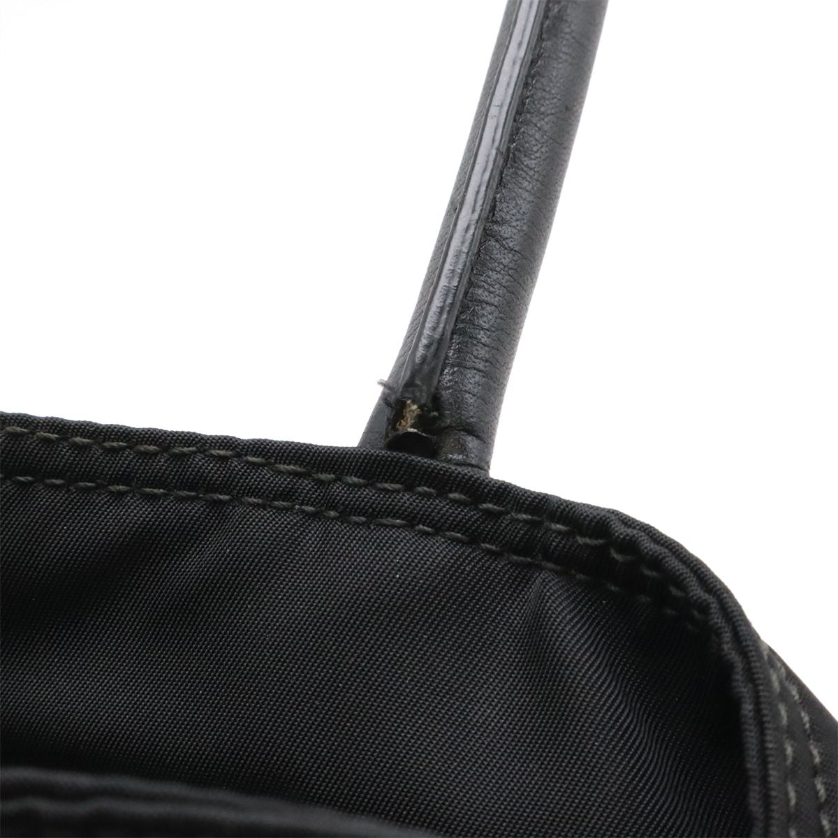Prada Tote 2-Way Shoulder Bag Crossbody Nylon Leather Nero Black Gold — view 5