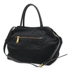 Prada Tote 2-Way Shoulder Bag Crossbody Nylon Leather Nero Black Gold — view 2