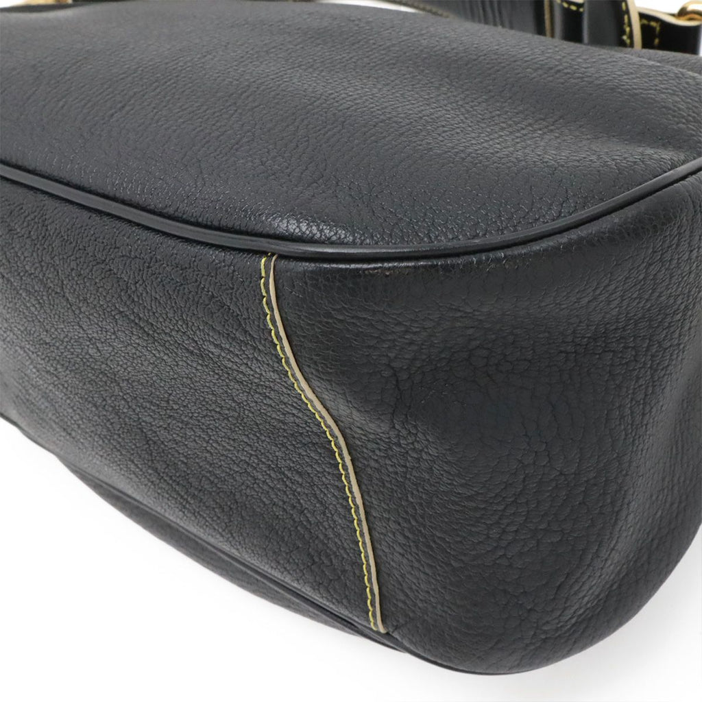Louis Vuitton Suhali Confidant Shoulder Bag Leather Studs Noir Black Gold — view 3