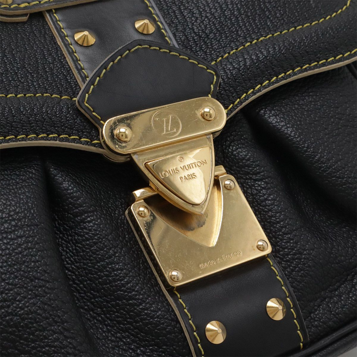 Louis Vuitton Suhali Confidant Shoulder Bag Leather Studs Noir Black Gold — view 5