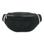 Chanel Sports Line CC Logo Waist Pouch Bag Racket Pattern Canvas Navy White