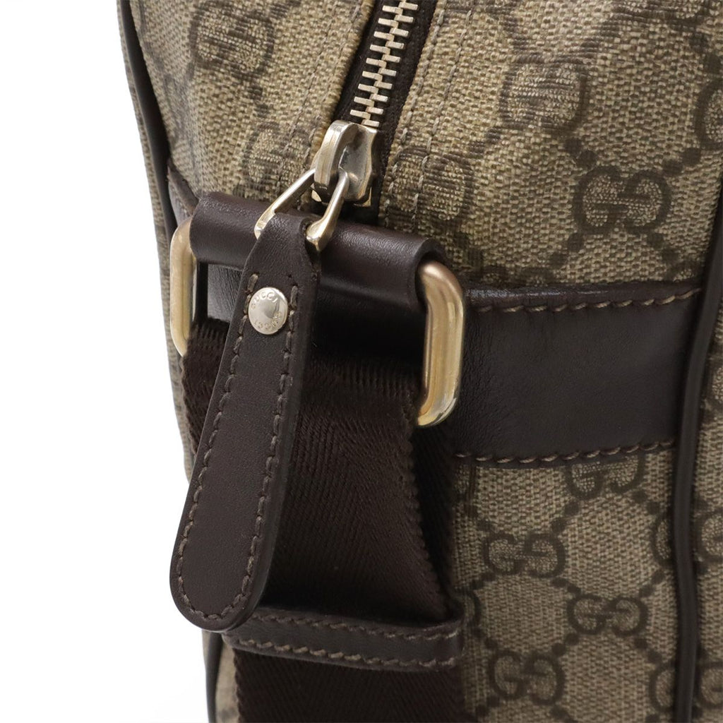 Gucci GG Plus Supreme Shoulder Bag Crossbody Leather Beige Brown Dark Gold — view 5