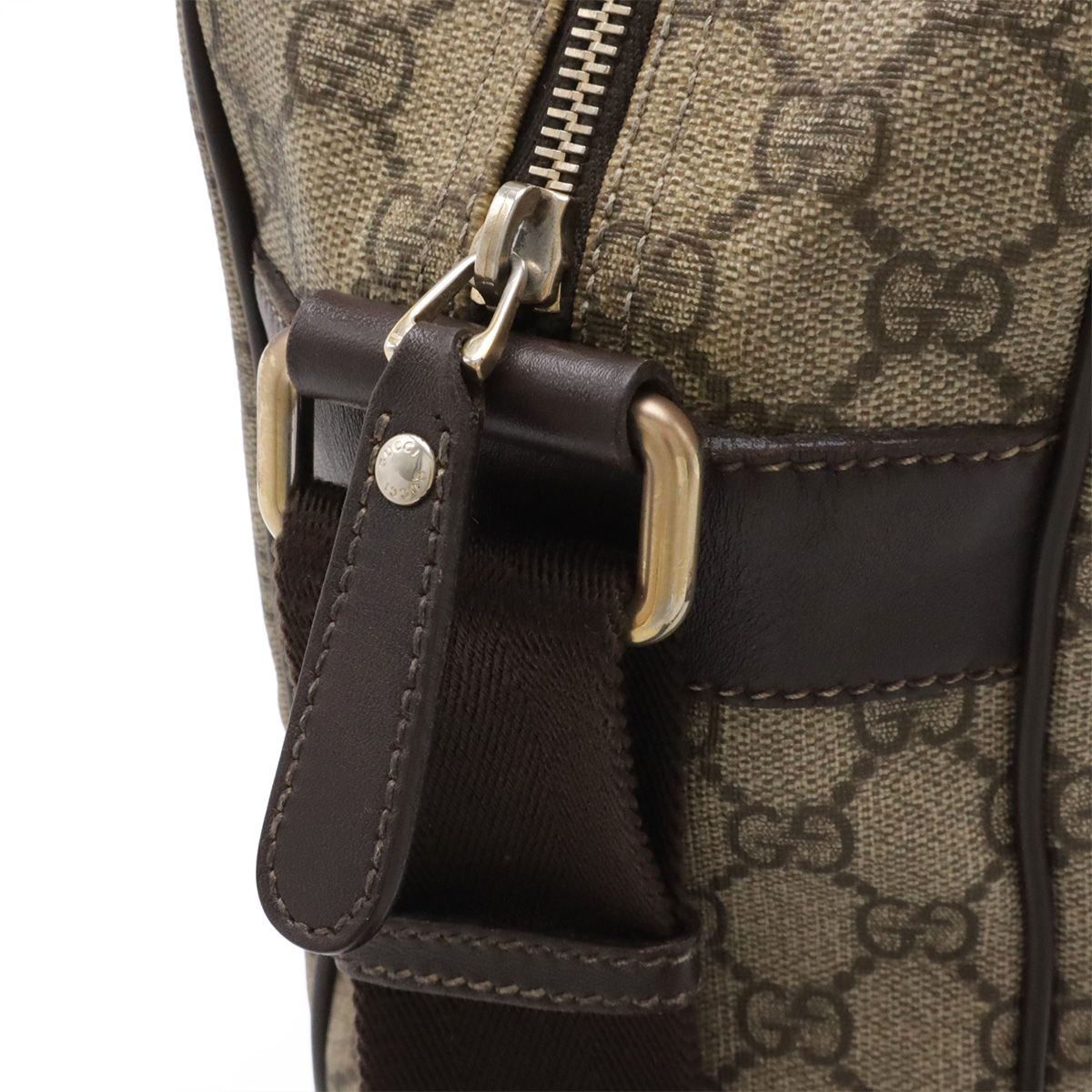 Gucci GG Plus Supreme Shoulder Bag Crossbody Leather Beige Brown Dark Gold — view 5