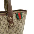 Gucci GG Supreme Sherry Line Tote Large Shoulder Bag Leather Beige Brown — view 8