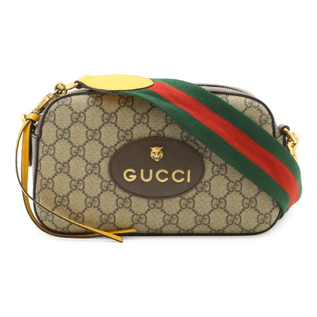 Gucci GG Small Supreme Neo Vintage Messenger Bag 2-Way Clutch Beige