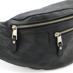 Gucci Guccissima Belt Bag Waist Pouch Hip Rubber Coating Leather Black Silver — view 5
