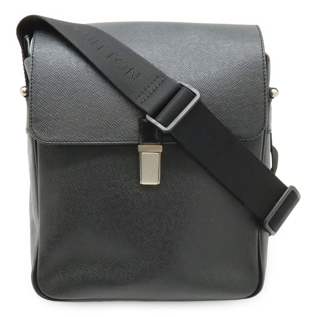 Louis Vuitton Taiga Shoulder Bag Crossbody Leather Ardoise Black