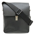 Louis Vuitton Taiga Shoulder Bag Crossbody Leather Ardoise Black
