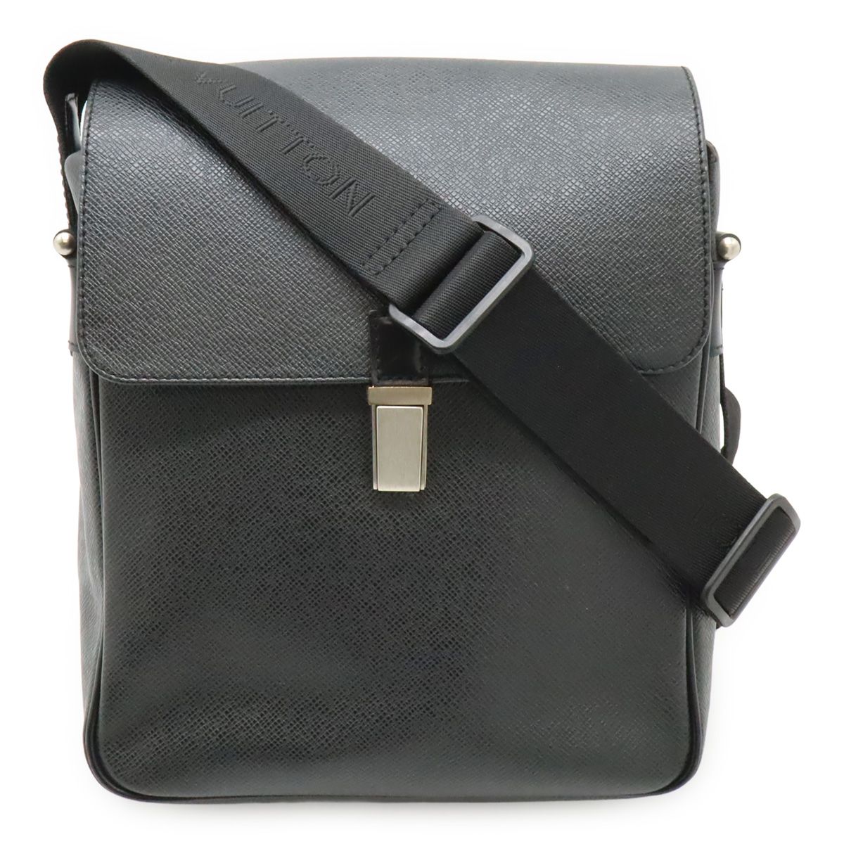 Louis Vuitton Taiga Shoulder Bag Crossbody Leather Ardoise Black
