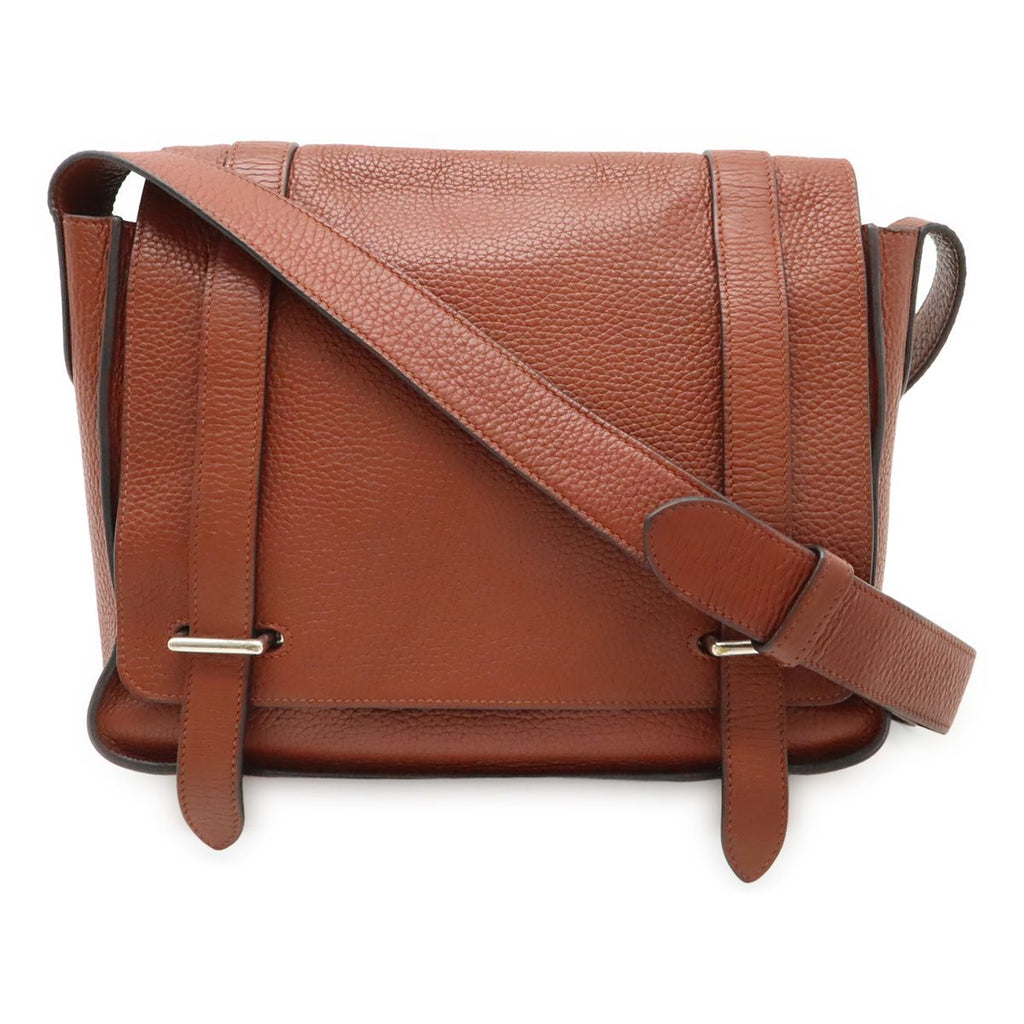 Hermes Steve Caporal 27 Shoulder Bag Crossbody Togo Leather Sienne Terracotta