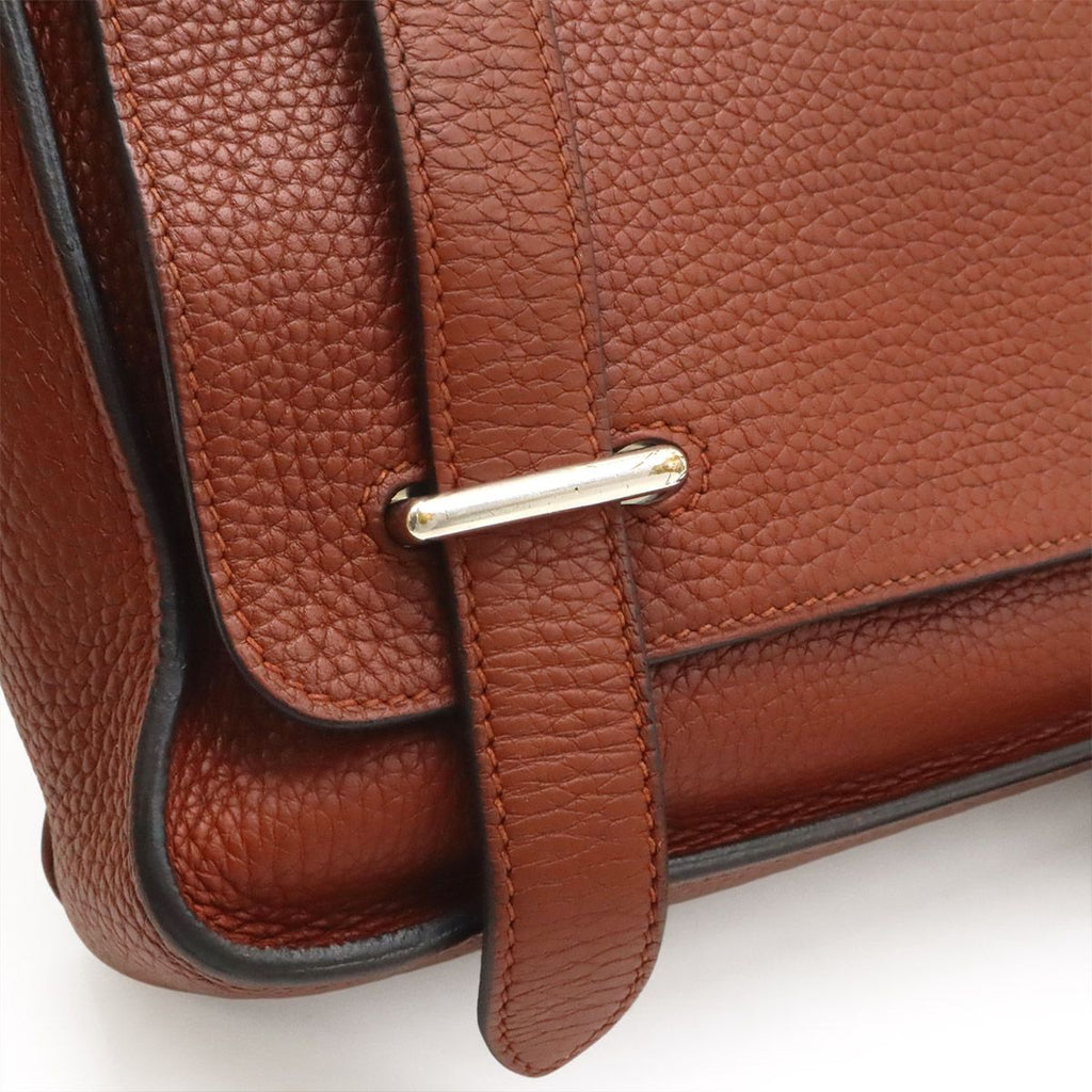 Hermes Steve Caporal 27 Shoulder Bag Crossbody Togo Leather Sienne Terracotta — view 6