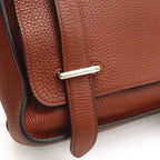 Hermes Steve Caporal 27 Shoulder Bag Crossbody Togo Leather Sienne Terracotta — view 6