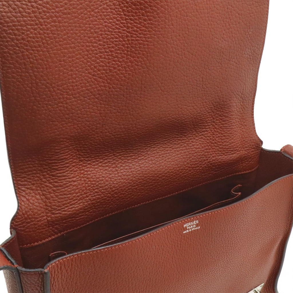 Hermes Steve Caporal 27 Shoulder Bag Crossbody Togo Leather Sienne Terracotta — view 7