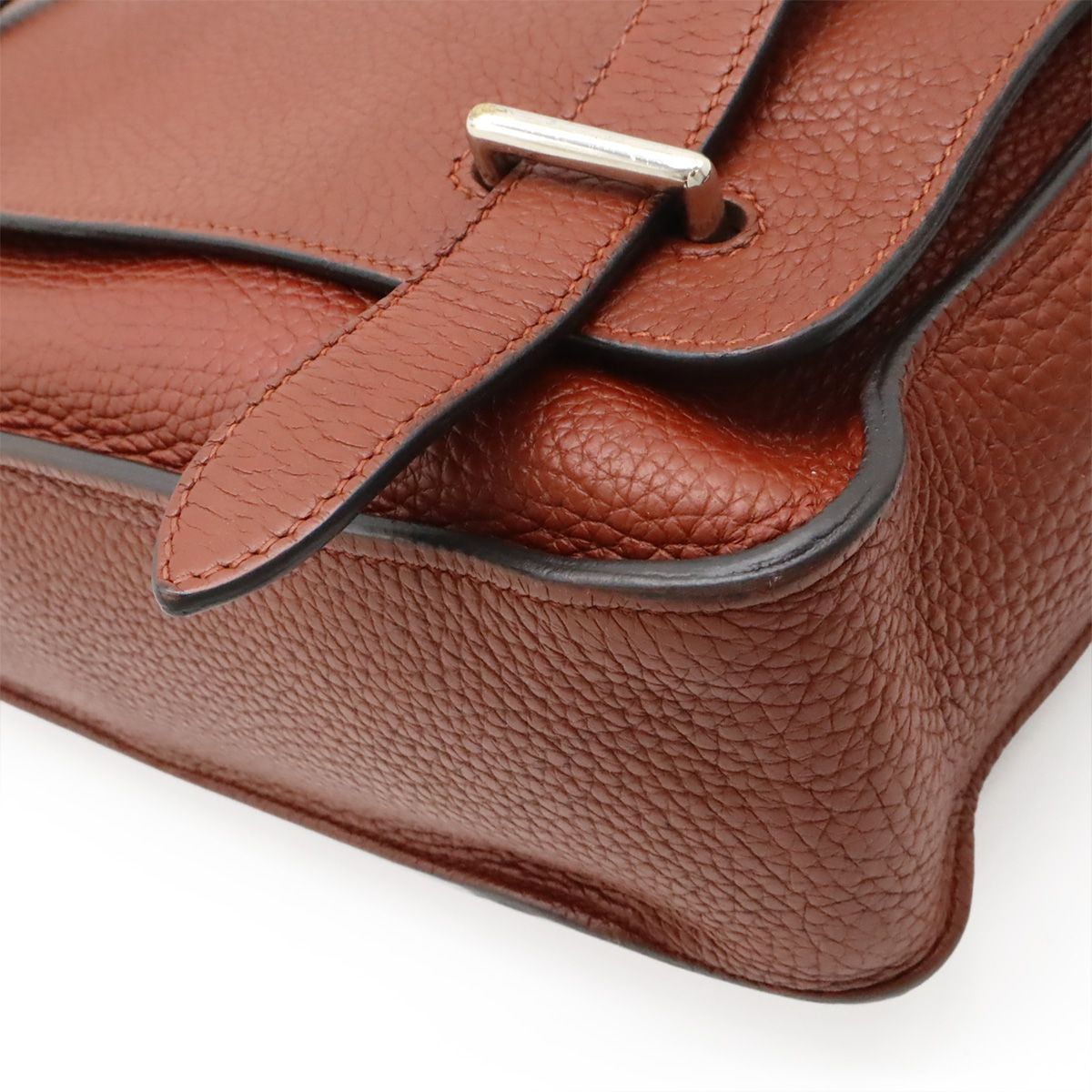 Hermes Steve Caporal 27 Shoulder Bag Crossbody Togo Leather Sienne Terracotta — view 3