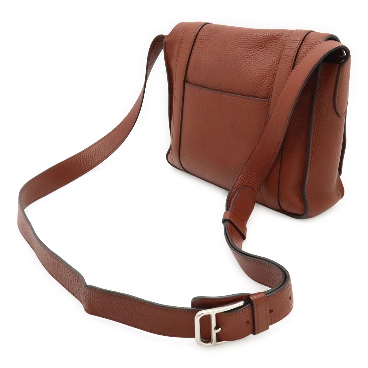 Hermes Steve Caporal 27 Shoulder Bag Crossbody Togo Leather Sienne Terracotta — view 2