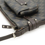 Loewe Repeat Anagram Shoulder Bag Crossbody Leather Black Dark Brown Silver — view 8
