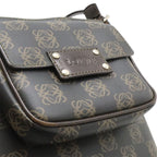 Loewe Repeat Anagram Shoulder Bag Crossbody Leather Black Dark Brown Silver — view 9