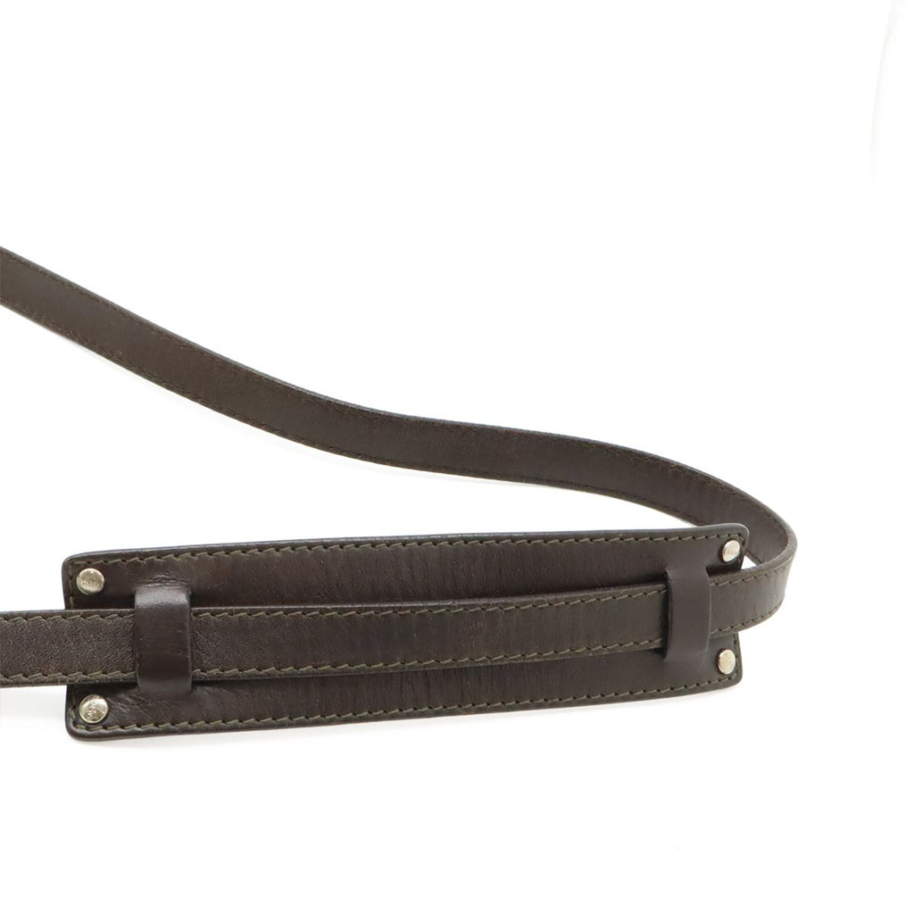 Loewe Repeat Anagram Shoulder Bag Crossbody Leather Black Dark Brown Silver — view 5