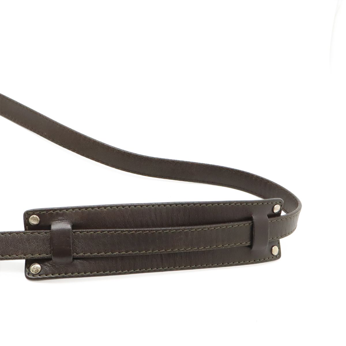 Loewe Repeat Anagram Shoulder Bag Crossbody Leather Black Dark Brown Silver — view 5