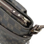 Loewe Repeat Anagram Shoulder Bag Crossbody Leather Black Dark Brown Silver — view 6