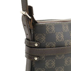 Loewe Repeat Anagram Shoulder Bag Crossbody Leather Black Dark Brown Silver — view 4