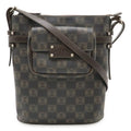 Loewe Repeat Anagram Shoulder Bag Crossbody Leather Black Dark Brown Silver