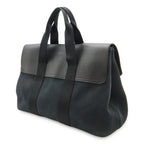 Hermes Valparaiso Tote Toilet Blanc Canvas Leather Black Pouch — view 2