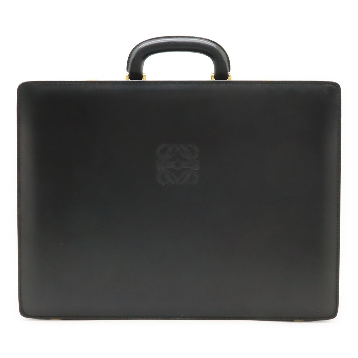 Loewe Anagram Attache Case Document Purse Business Briefcase Trunk Leather