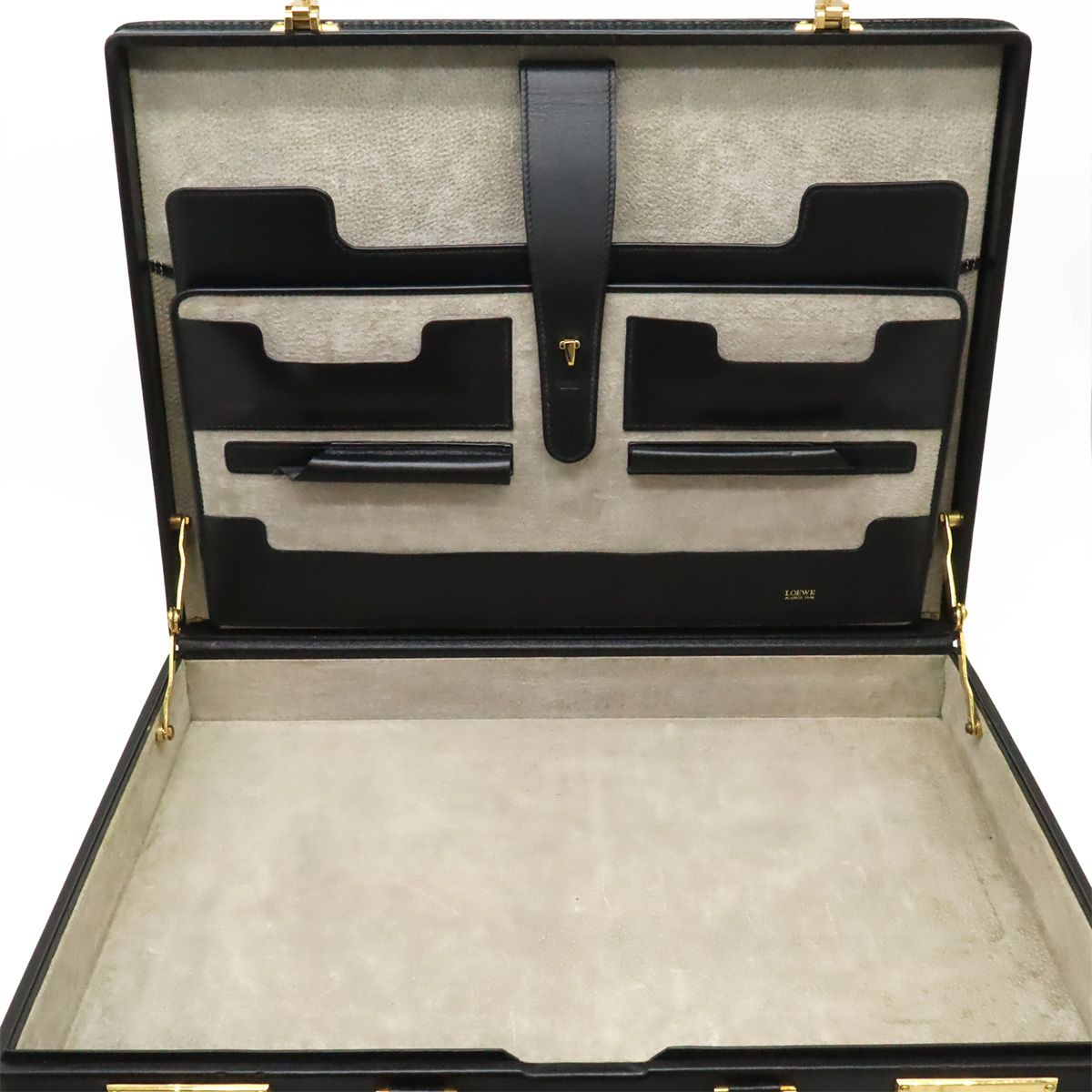 Loewe Anagram Attache Case Document Purse Business Briefcase Trunk Leather — view 6