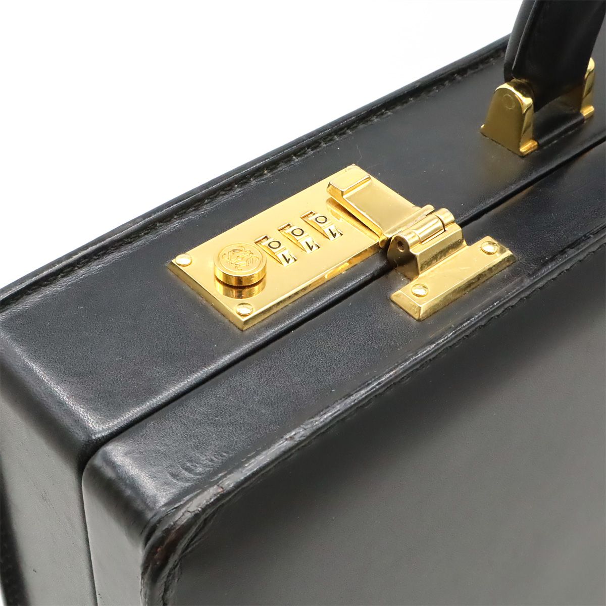 Loewe Anagram Attache Case Document Purse Business Briefcase Trunk Leather — view 5