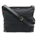 Gucci GG Canvas Sherry Line Shoulder Bag Crossbody Leather Black Green