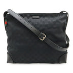 Gucci GG Canvas Sherry Line Shoulder Bag Crossbody Leather Black Green