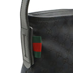 Gucci GG Canvas Sherry Line Shoulder Bag Crossbody Leather Black Green — view 4
