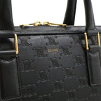 Celine Triomphe Briefcase Business Document Purse 2-Way Shoulder Bag Leather — view 9