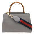Gucci Nymphaea Bamboo Mini Bag 2-Way Leather Faux Pearl Gray Gold