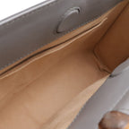 Gucci Nymphaea Bamboo Mini Bag 2-Way Leather Faux Pearl Gray Gold — view 7