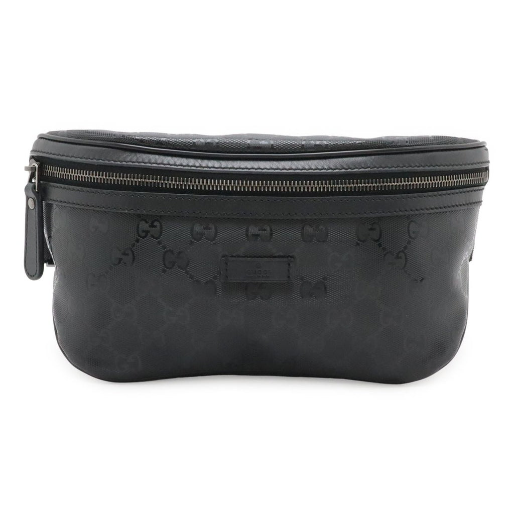 Gucci GG Supreme Belt Bag Waist Pouch Hip Leather Black