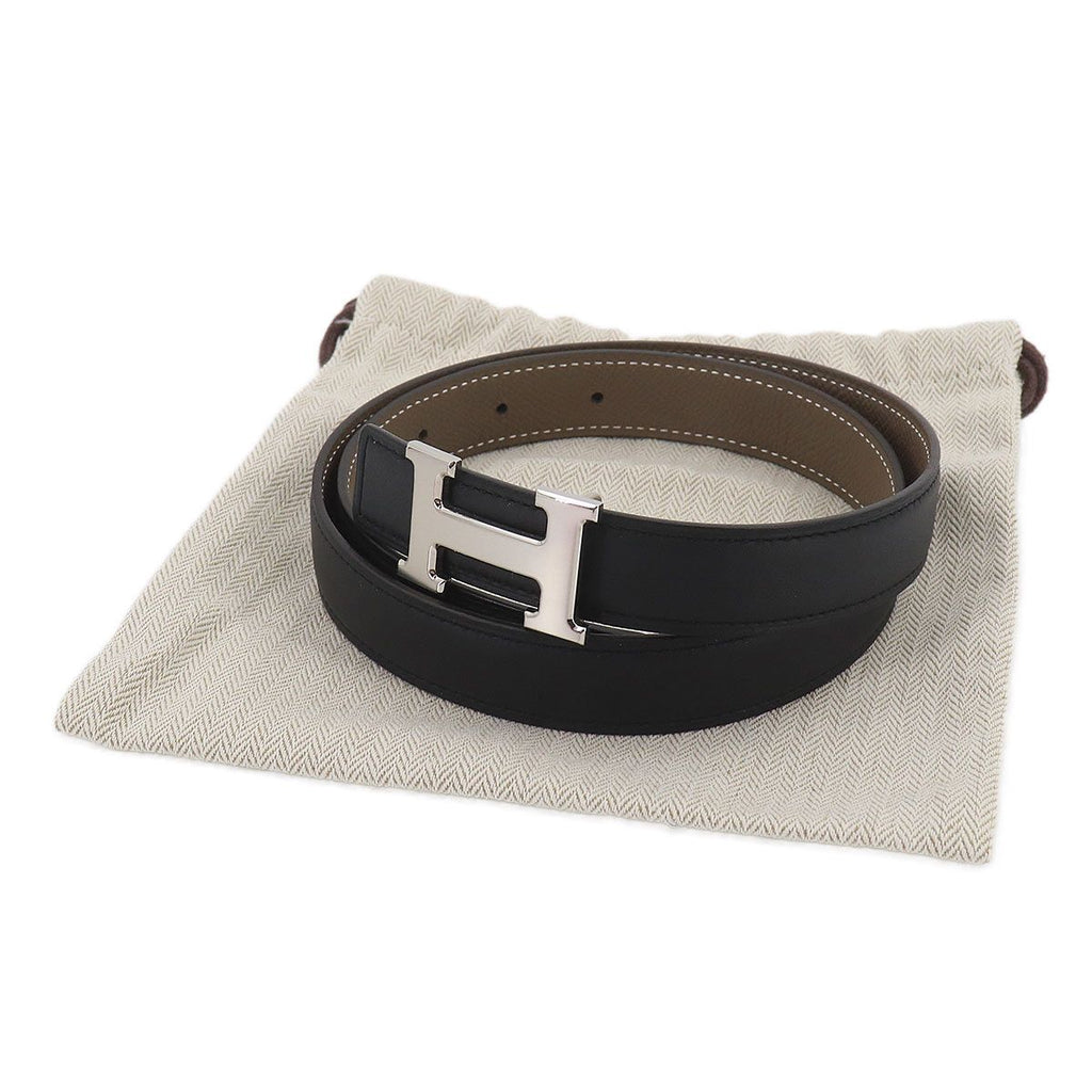 Hermes Constance Reversible Belt Swift Epsom Black Etoupe 75 — view 2