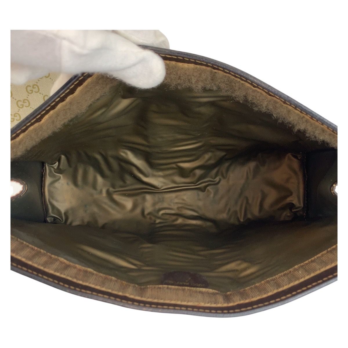 Gucci Vintage Sherry Line Brown Suede Leather 2 Clutch — view 8