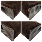 Gucci Vintage Sherry Line Brown Suede Leather 2 Clutch — view 4
