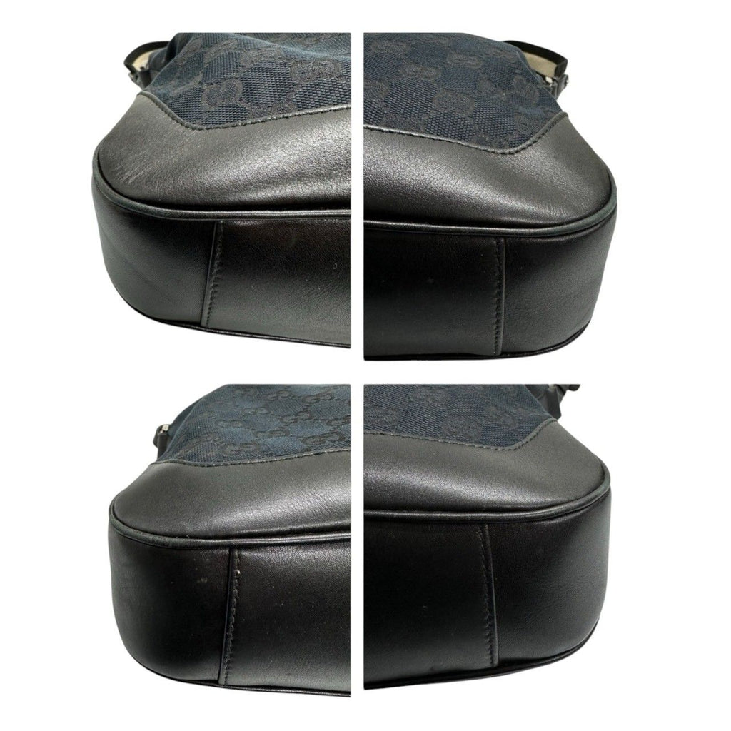 Gucci Bamboo Black Silver GG Canvas Leather Shoulder — view 9