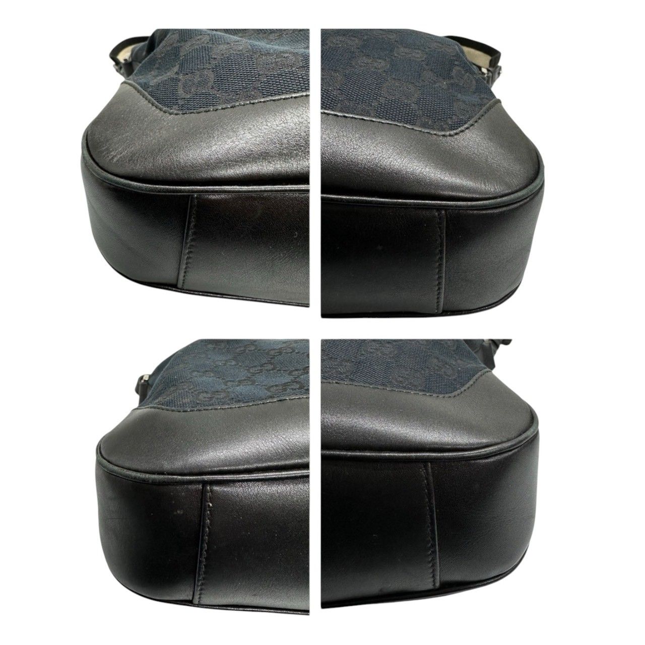 Gucci Bamboo Black Silver GG Canvas Leather Shoulder — view 9