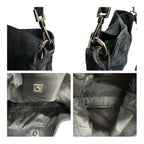 Gucci Bamboo Black Silver GG Canvas Leather Shoulder — view 8